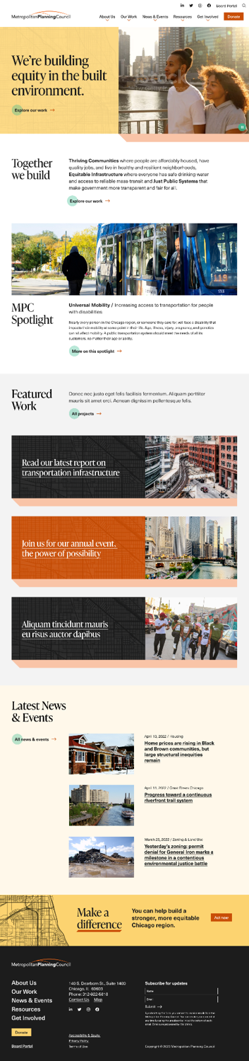 Finished page built from content blocks